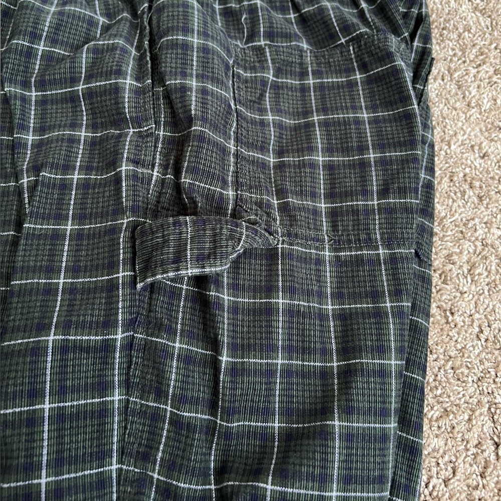 Madewell Dark Green Blue Plaid Corduroy Pull-On Tapered Pants Carpenter Loop S - Picture 9 of 15